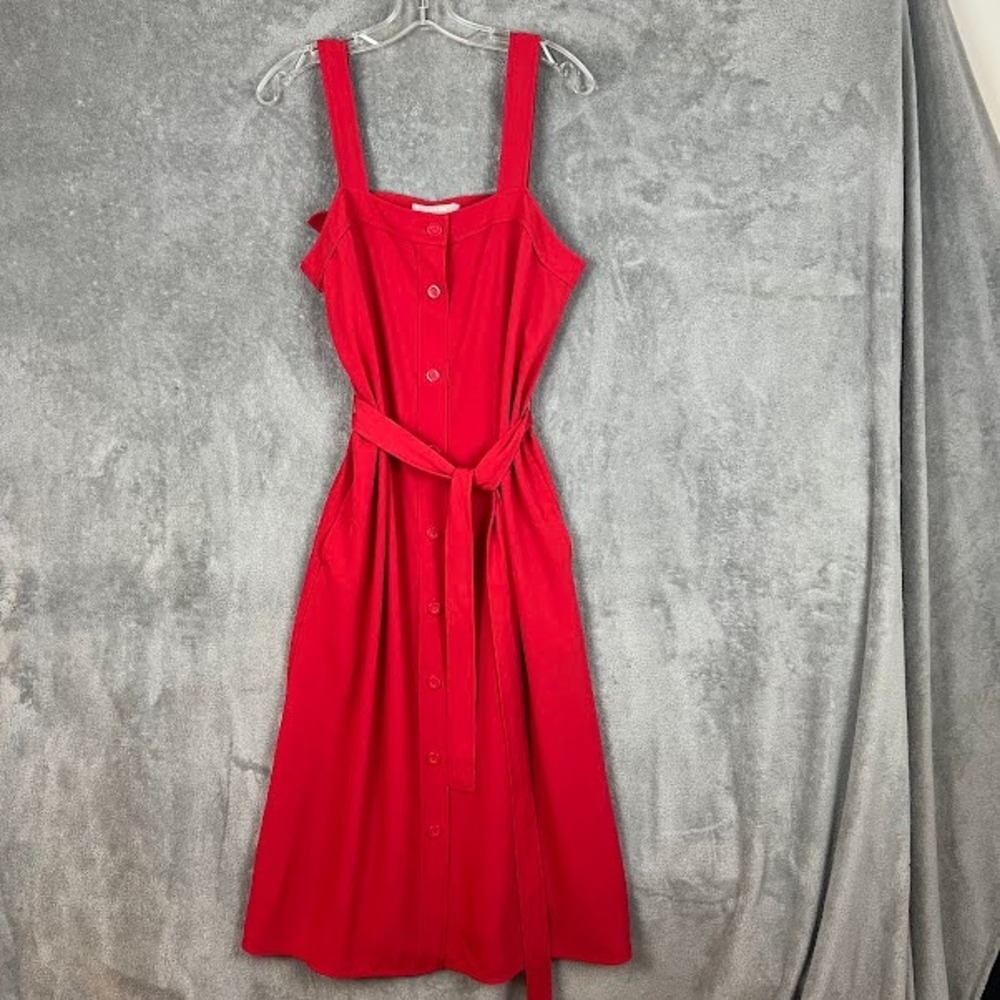 NWT Everlane Japanese GoWeave Picnic Dress Womens 10 Square Neck Belted
